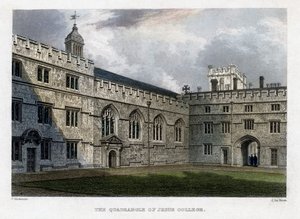 The Quadrangle of Jesus College, Oxford University, c1830s