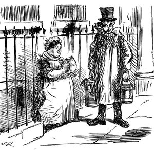 Cartoon Commenting on the Watering-Down of Milk