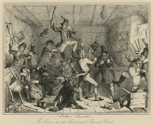 A Scene at the Cock and Punch Bowl by John Leech