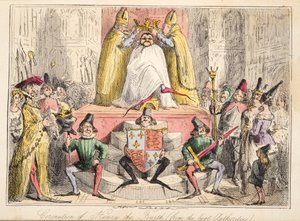 Coronation of Henry IV (from the best authorities), from The Comic History of England by John Leech