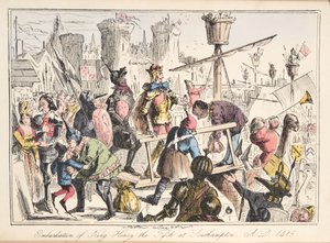 Embarkation of Henry V at Southampton, AD 1415, from The Comic History of England by John Leech