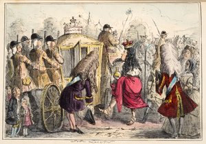 Georgey Porgey the First going out for a ride in his State Coachy Pachy, from The Comic History of England