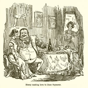 Henry making Love to Jane Seymour by John Leech