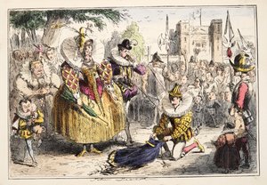 Queen Elizabeth and Sir Walter Raleigh, from The Comic History of England