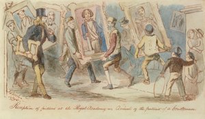 Reception of Pictures at the Royal Academy - Arrival of the Portrait of a Gentleman, 1846 by John Leech