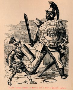 Terrific Combat between T Manlius and a Gaul of gigantic stature by John Leech