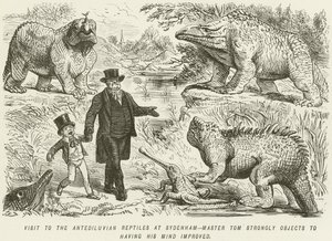 Visit to the Antediluvian Reptiles at Sydenham-Master Tom Strongly Objects to having his Mind Improved