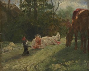 The Performing Dog, c. 1875 by John Lewis Brown
