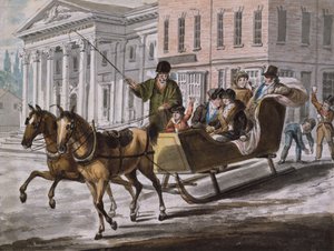 Winter Scene in Philadelphia—The Bank of the United States in the Background