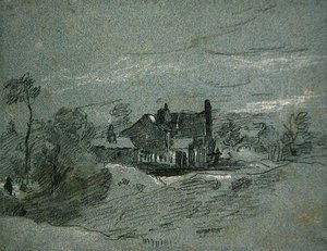 A Cottage in a Wooded Landscape by John Linnell