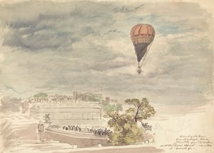 Ascent of Balloon from Burlington House, Piccadilly, from the Window at Mr. B. Palmer