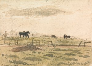 Horses in a Paddock by John Linnell
