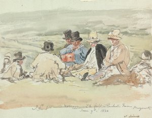 Mowers in the Field in Porchester Terrace, Bayswater, June 9, 1830 by John Linnell