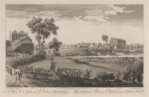 A West View of Chelsea Bridge by John Lodge