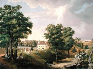 View of the School House at Greens Farms by John Ludlow Morton