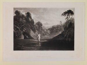 Eve at the Fountain (Book 4, Line 453), from “Paradise Lost” by John Martin