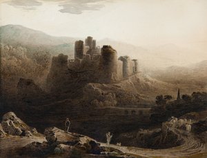 Moonlight - Chepstow Castle by John Martin