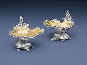 Pair of George IV Salt Cellars by John Mewburn
