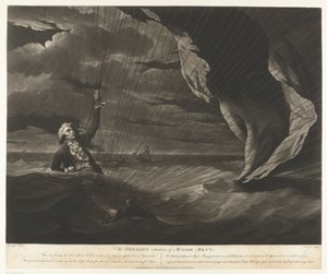 John Money with His Balloon Crashed into the Sea The Perilous Situation of Major Mony, July 23, 1785 by John Murphy