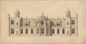 Corsham Court, Wiltshire: Elevation of the North Front by John Nash