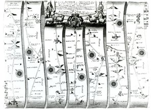 The road from London to Wells and Bury St. Edmunds, from Ogilby