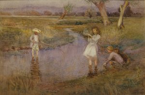 Catching Minnows - Town Meadows, Maidstone, Kent by John Pedder
