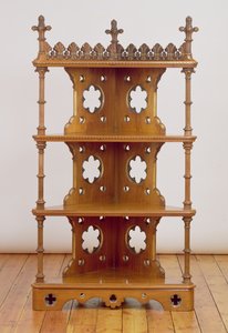 Carved and gilded Gothic Corner What-Not, c.1860 by John Pollard Seddon