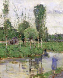 On the River, Sainte-Gertrude, Caudebec, Normandy by John Quinton Pringle