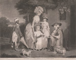 A Lady and Her Children Relieving a Cottager by John Raphael Smith