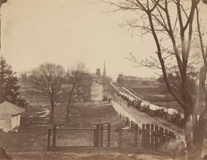 Train of Army Wagons Entering Petersburg, Virginia by John Reekie