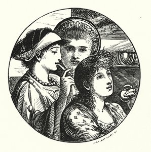 The Minstrels (engraving) by John Reinhard Weguelin