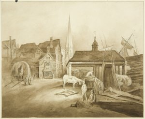 North-east end of King Street, showing Welsh Market by John Reverend Eden