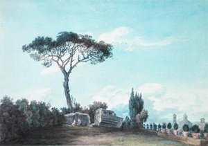 In the Gardens of the Colonna Palace, Rome by John Robert Cozens