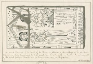 Uttoxeter Church - Tomb of the Minors Family: pen and ink drawing, nd [mid 19th cent] by John Robert Fernyhough