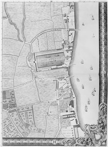 A Map of the Lower Rotherhithe Docks, London, 1746 by John Rocque