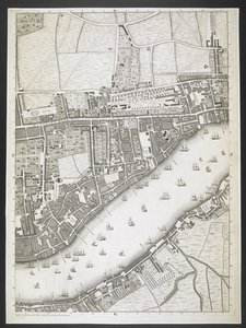Plan of London, Ratcliff Highway, Upper Shadwell Road by John Rocque