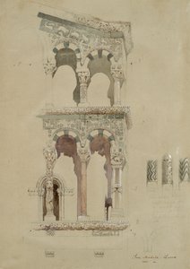 Part of the Facade of the destroyed Church of San Michele in Foro, Lucca, as it appeared in 1845 by John Ruskin