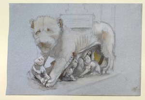 Sketch of Lioness and Cubs from Nicola Pisano