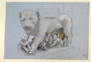 Sketch of Lioness and Cubs from Nicola Pisano