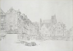 Study for (detail) of the Market-Place, Abbeville, September - October 1868 by John Ruskin
