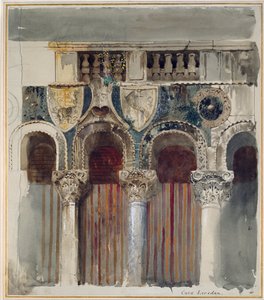 Study of the Marble Inlay on Front of the Casa Loredan, Venice, September-October 1845