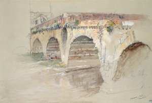 The Ponte della Pietra, Verona, 14-17 June 1869 by John Ruskin