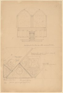 Study of an Altarpiece and Ceiling Panels by John Russell Pope
