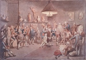 The Academicians of The Royal Academy in London, copy after a painting by Johann Zoffany by John Sanders