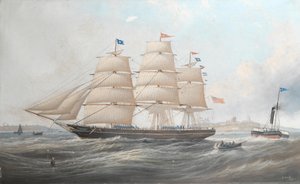 The Ship Utinia off Tynemouth by John Scott