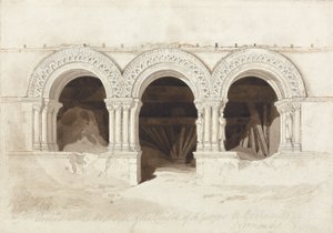 Arches in the West Side of the Cloister of St. Georges de Boscherville, near Rouen, Normandy