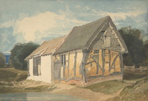 Farm Building by a Pond by John Sell Cotman