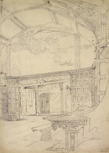 Interior of the Great Hall, Little Moreton Hall, Cheshire by John Sell Cotman