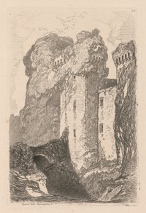 Liber Studiorum: Plate 24, Ragland Castle, Monmouthshire by John Sell Cotman