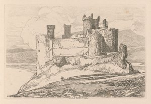 Liber Studiorum: Plate 25, Harlech Castle, N. Wales by John Sell Cotman